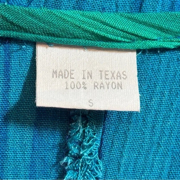 Rare Vintage 100% Rayon Art-to-Wear Tiered Ruffle Tank Maxi Dress - Picture 12 of 15